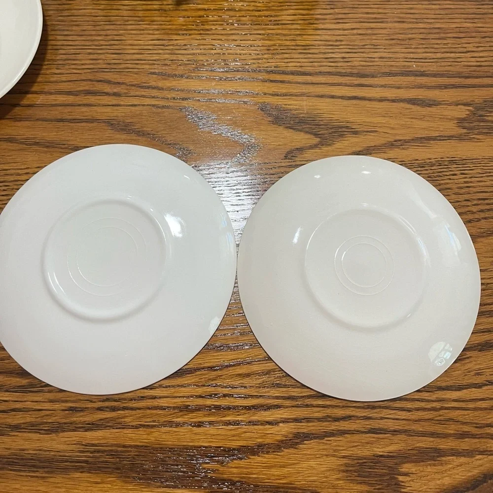 Salem American Ironstone 2 Tea‎ Coffee Saucers Aqua Blue Atomic  USA Replacement